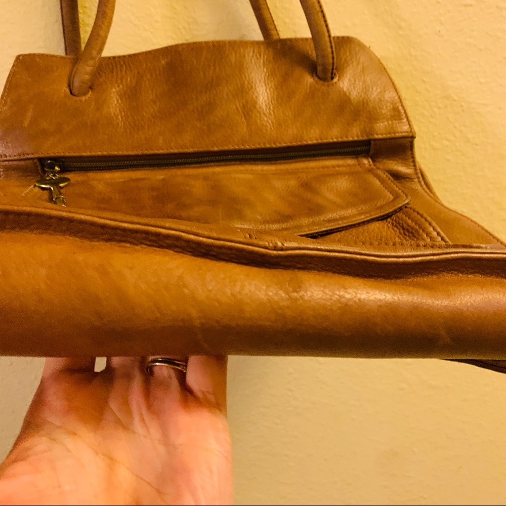 FOSSIL 1954 CARRYALL SHOPPER LEATHER HANDBAG BROWN - Picture 7 of 10
